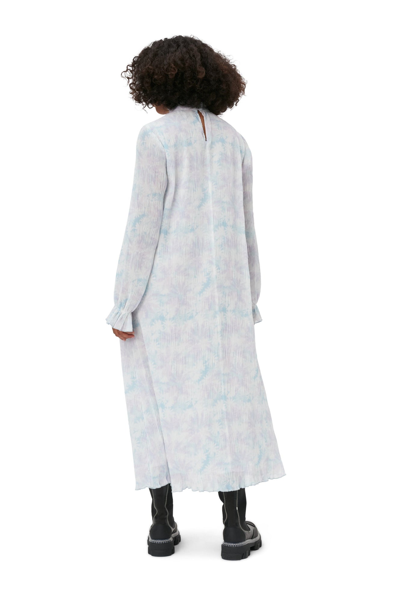 Pleated Georgette Midi Dress | Cherry Blossom