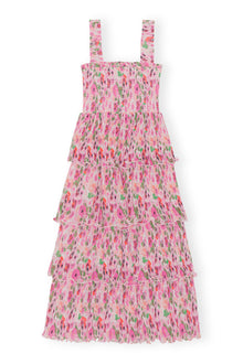 Pleated Georgette Smock Midi Dress | Sugar Plum