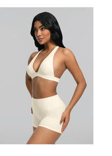 Plunge Neck Bra Top | Creamy Vanilla