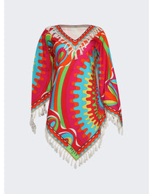 Pucci | Women | Bersaglio Printed Tassel Kaftan | Red