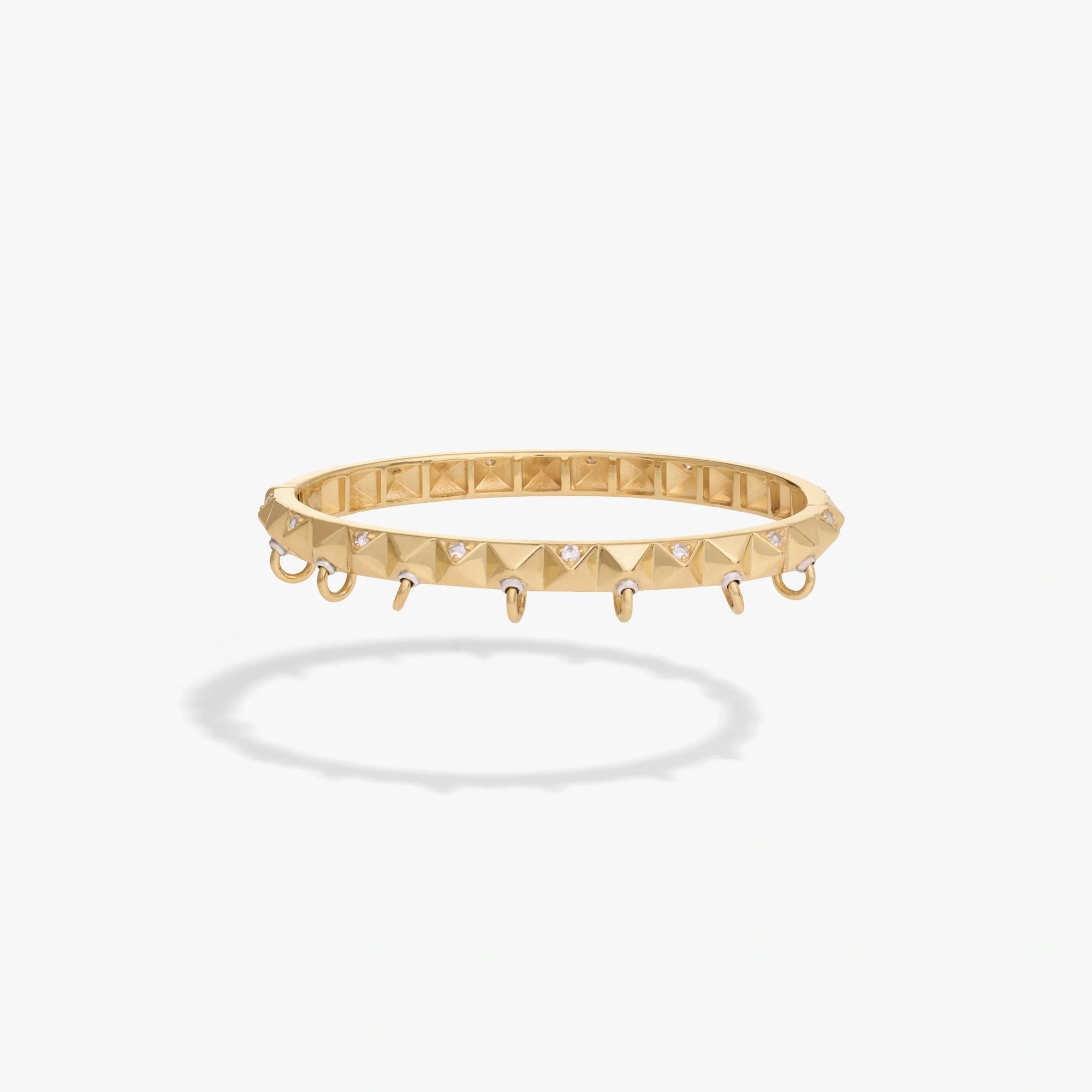 Awe Inspired Bracelets 14K Gold Vermeil / Small Sapphire Armor Hinge Cuff