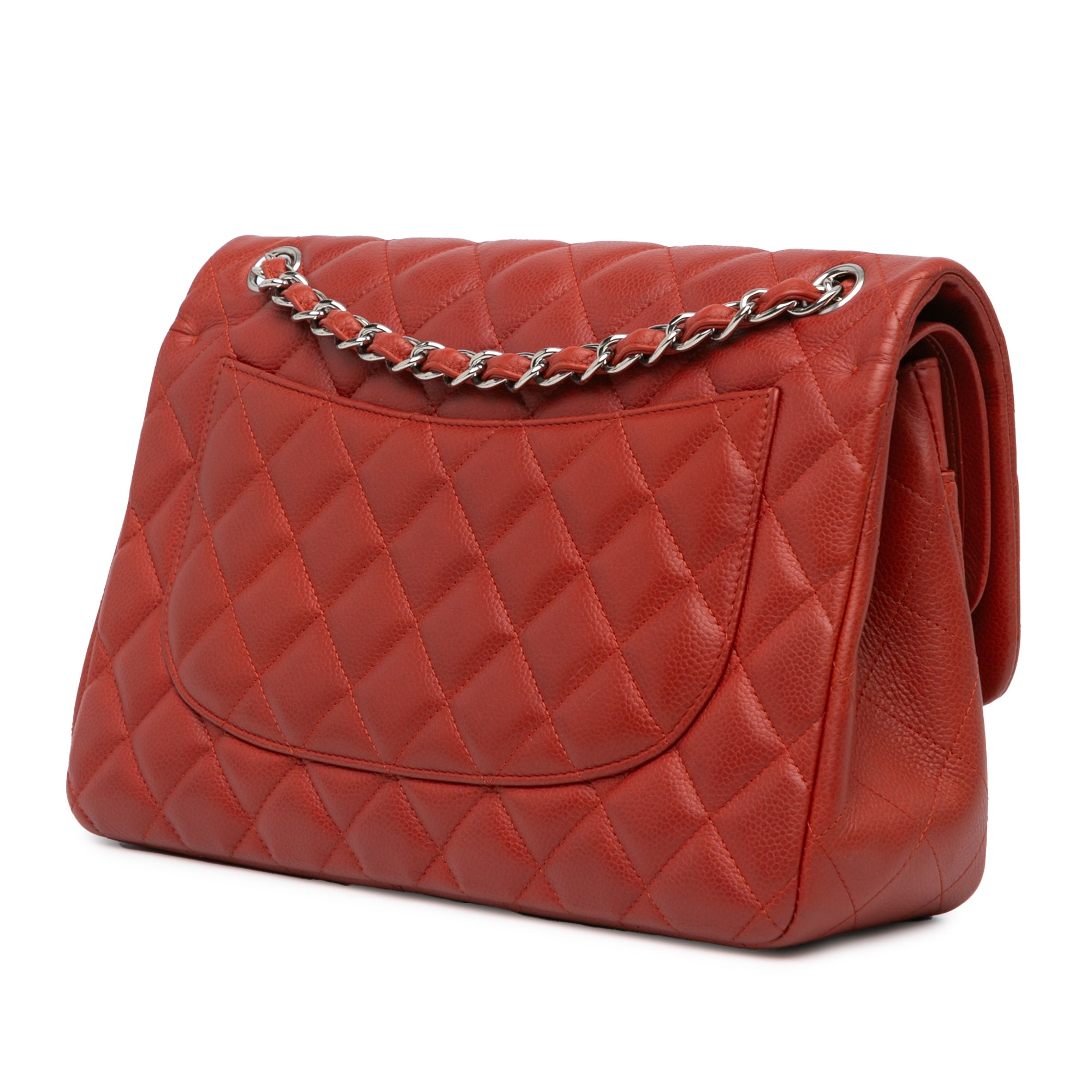 Chanel | Pre-Owned Jumbo Classic Caviar Double Flap | Red
