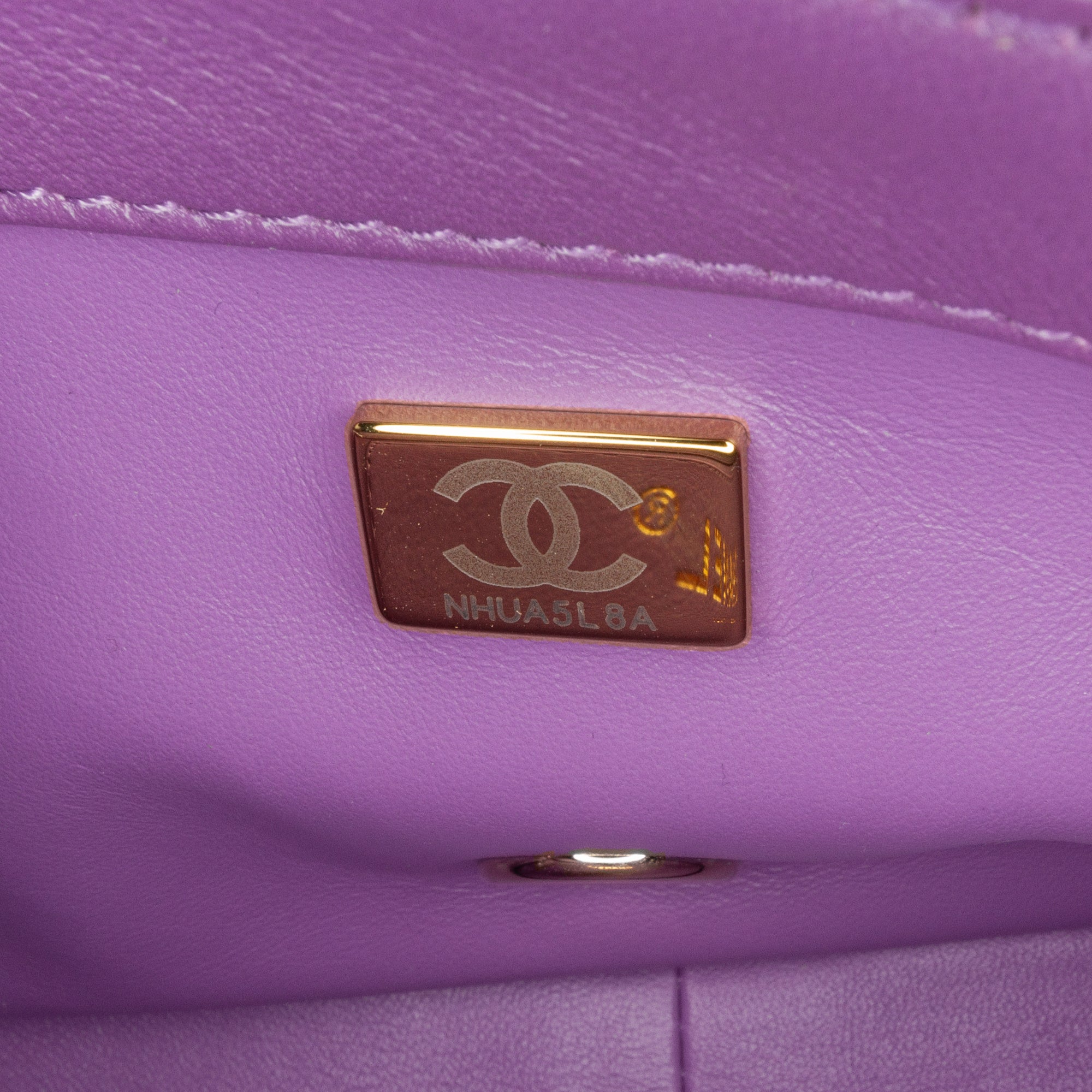 Chanel | Pre-Owned Mini Lambskin Triple Chain Full Flap | Purple
