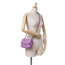 Chanel | Pre-Owned Mini Quilted Lambskin Candy Chain Flap | Purple