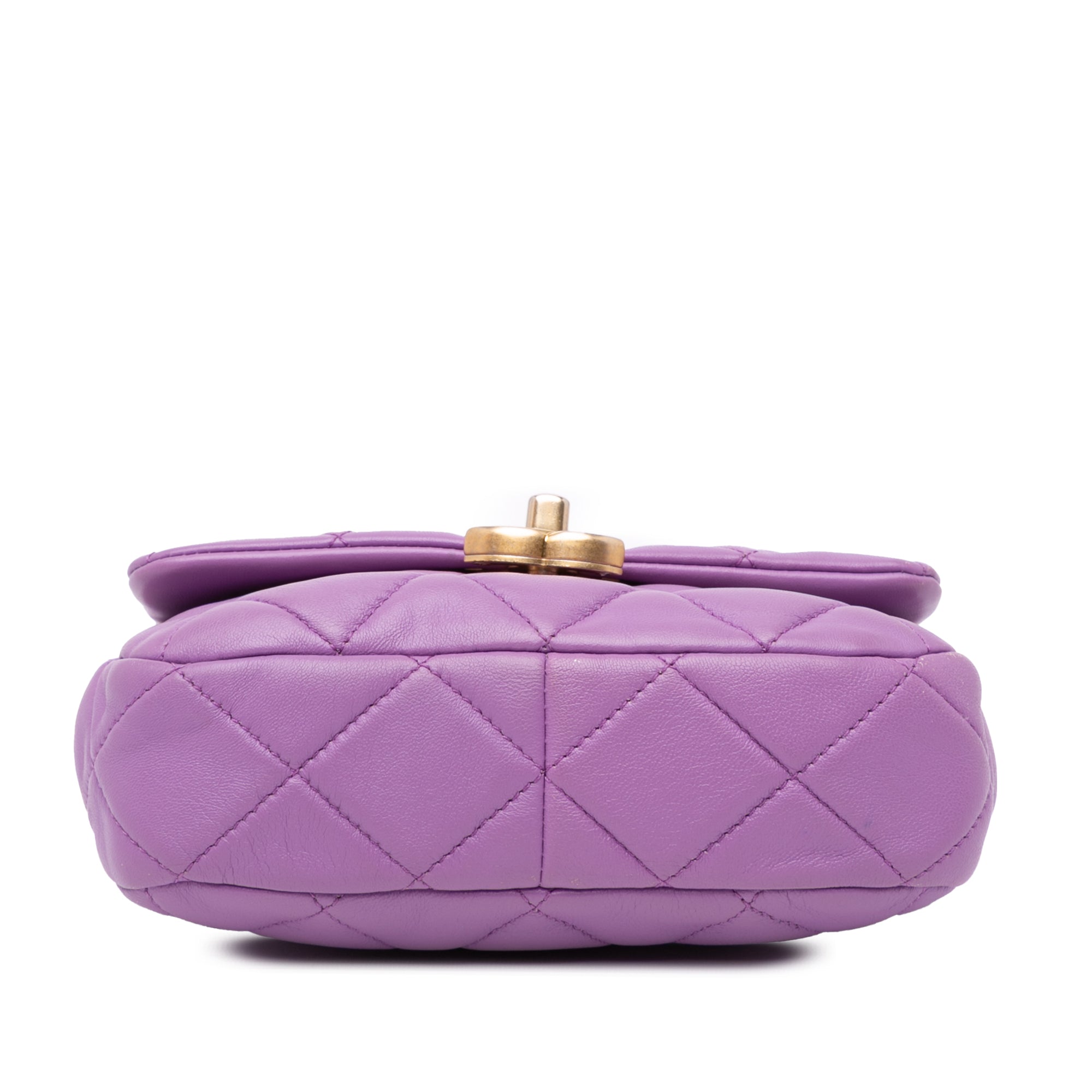 Chanel | Pre-Owned Mini Quilted Lambskin Candy Chain Flap | Purple