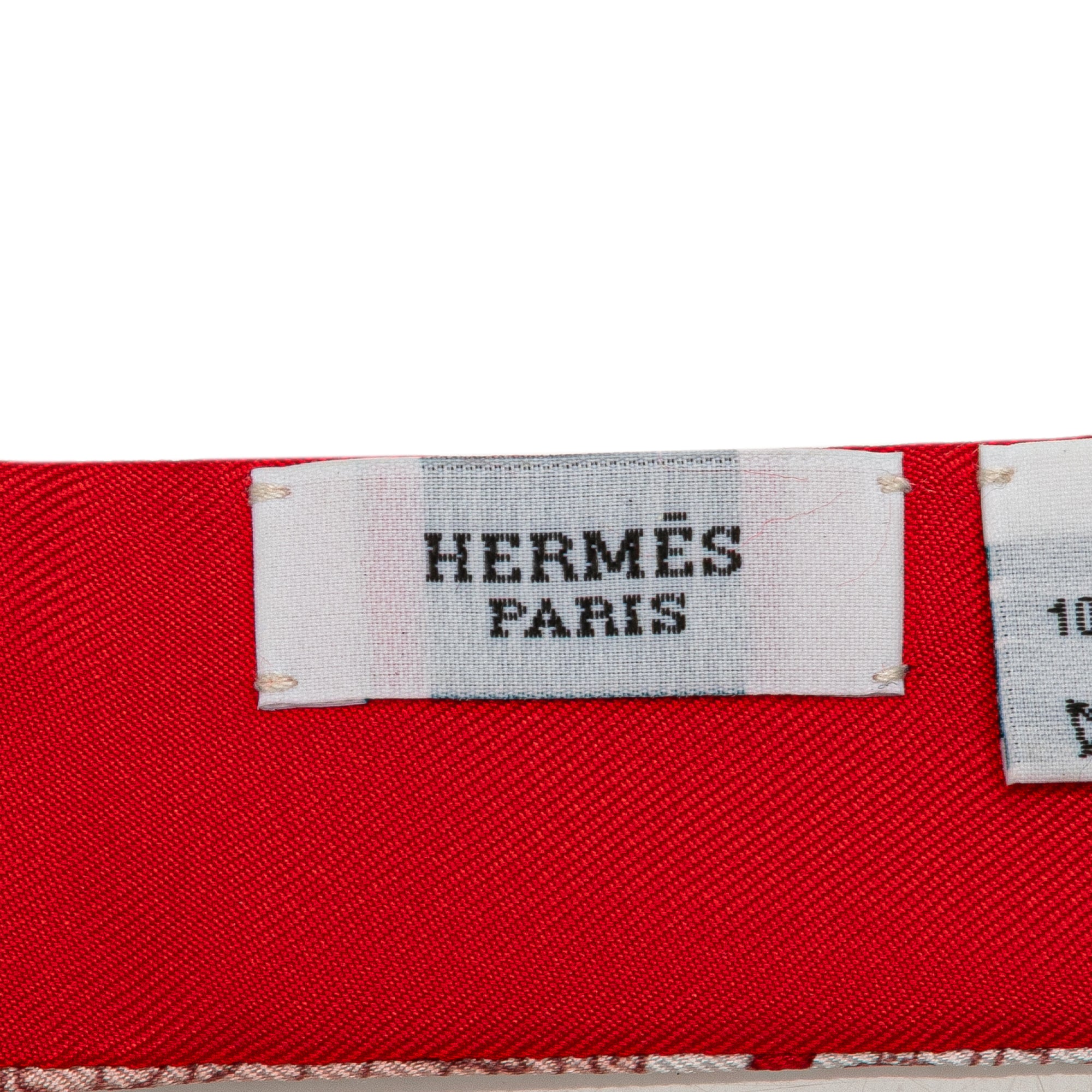 Hermes | Pre-Owned Le Tour Du Monde Twilly Silk Scarf | Red