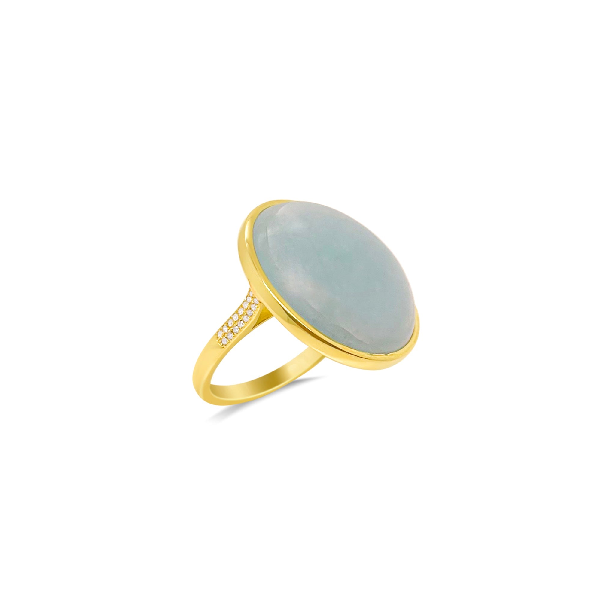 Silver Milky Aqua Ring | Silver