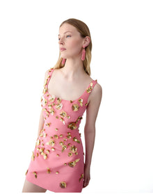 Embroidered Thin Strap Mini Dress | Sunset Multi