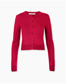 Long Sleeve Crewneck Cardigan | Claret