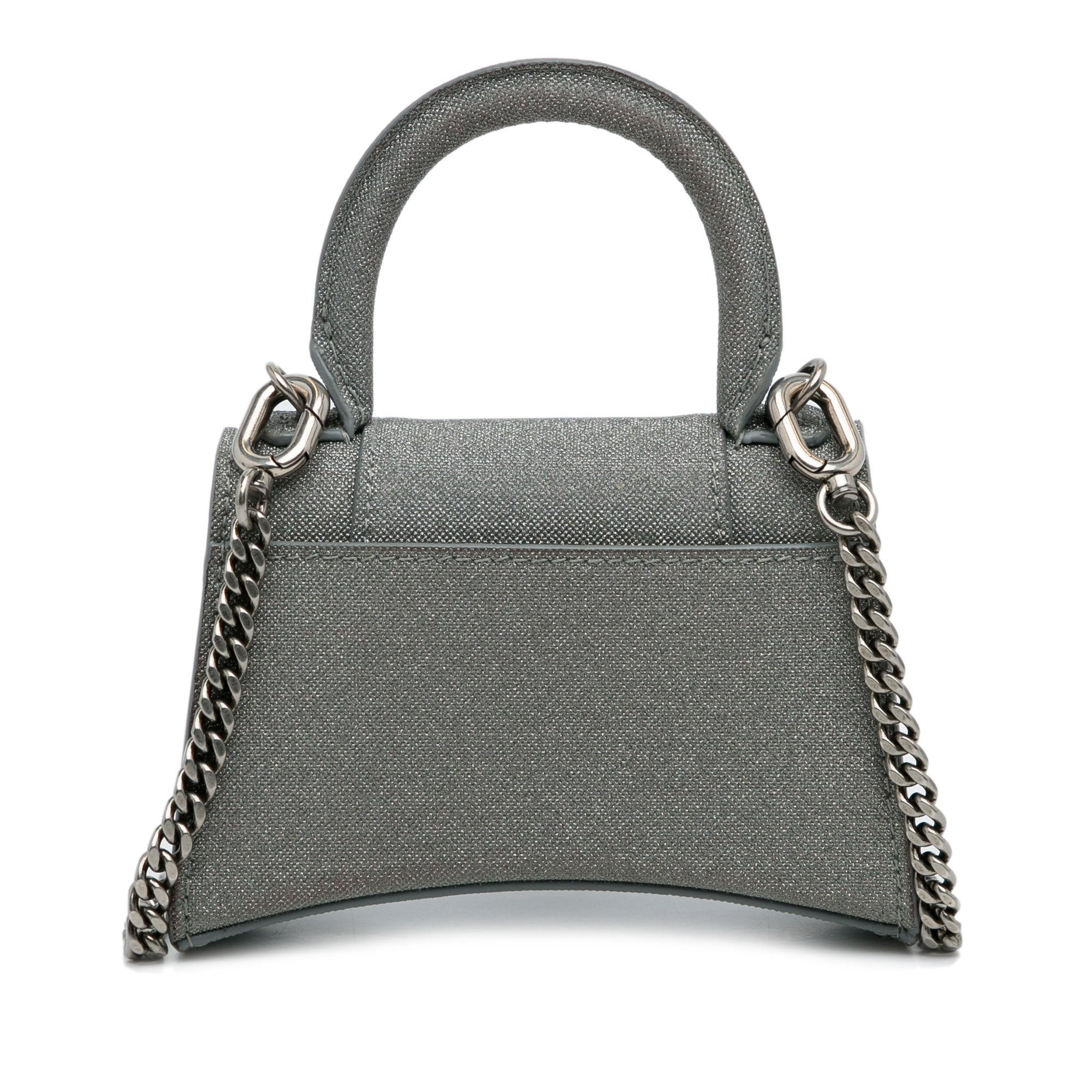 Balenciaga | Pre-Owned Mini Glitter Hourglass Satchel | Gray