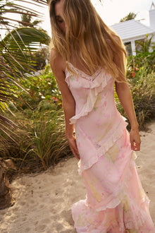Radiance Floral Ruffle Maxi Dress | Strawberry Tart