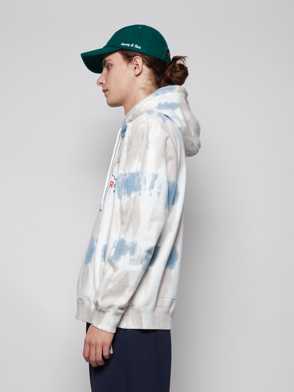 Men | Real Buy | Tie Dye Hooded Sweatshirt And Grey | Blue