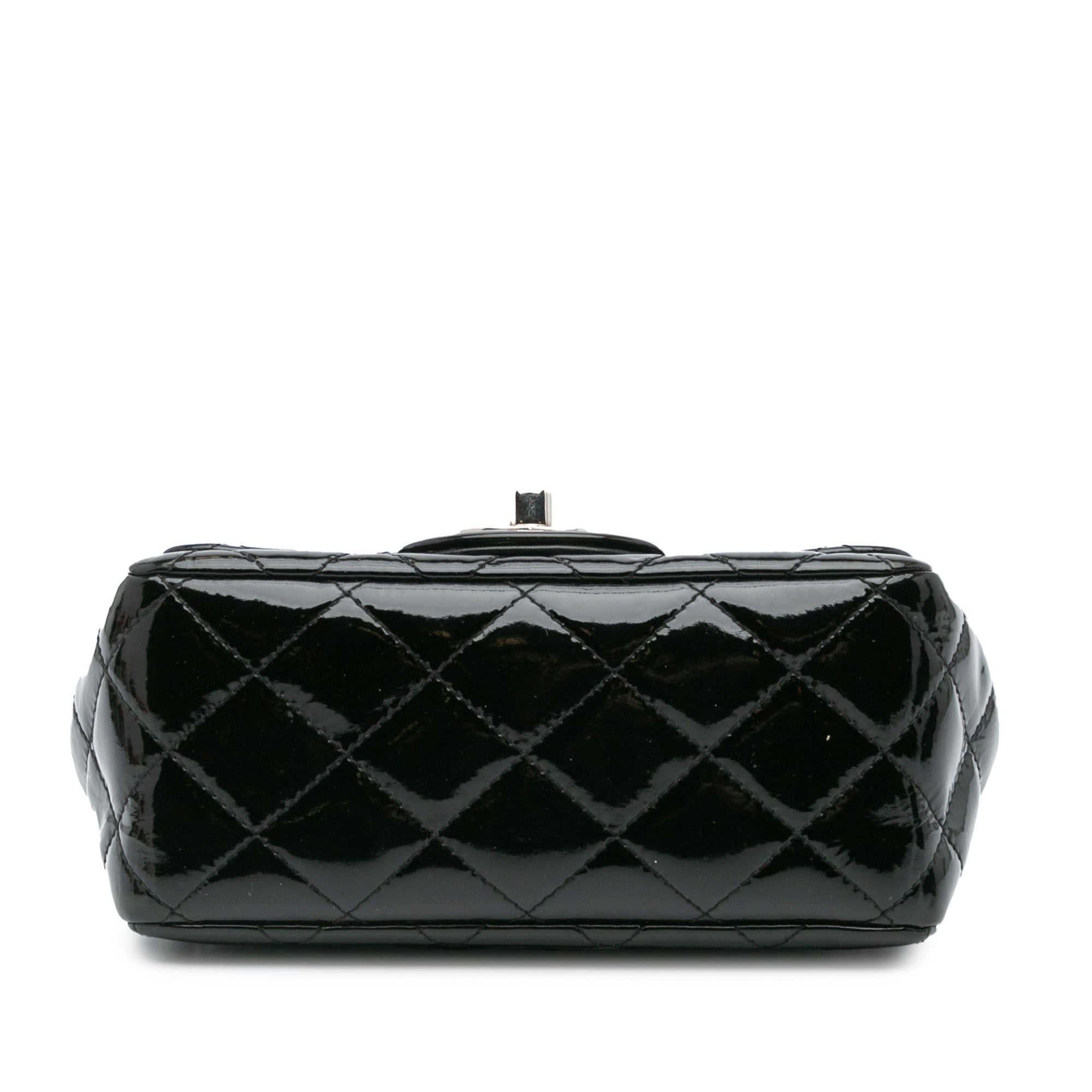 Chanel | Pre-Owned Mini Square Classic Patent Single Flap - I | Black