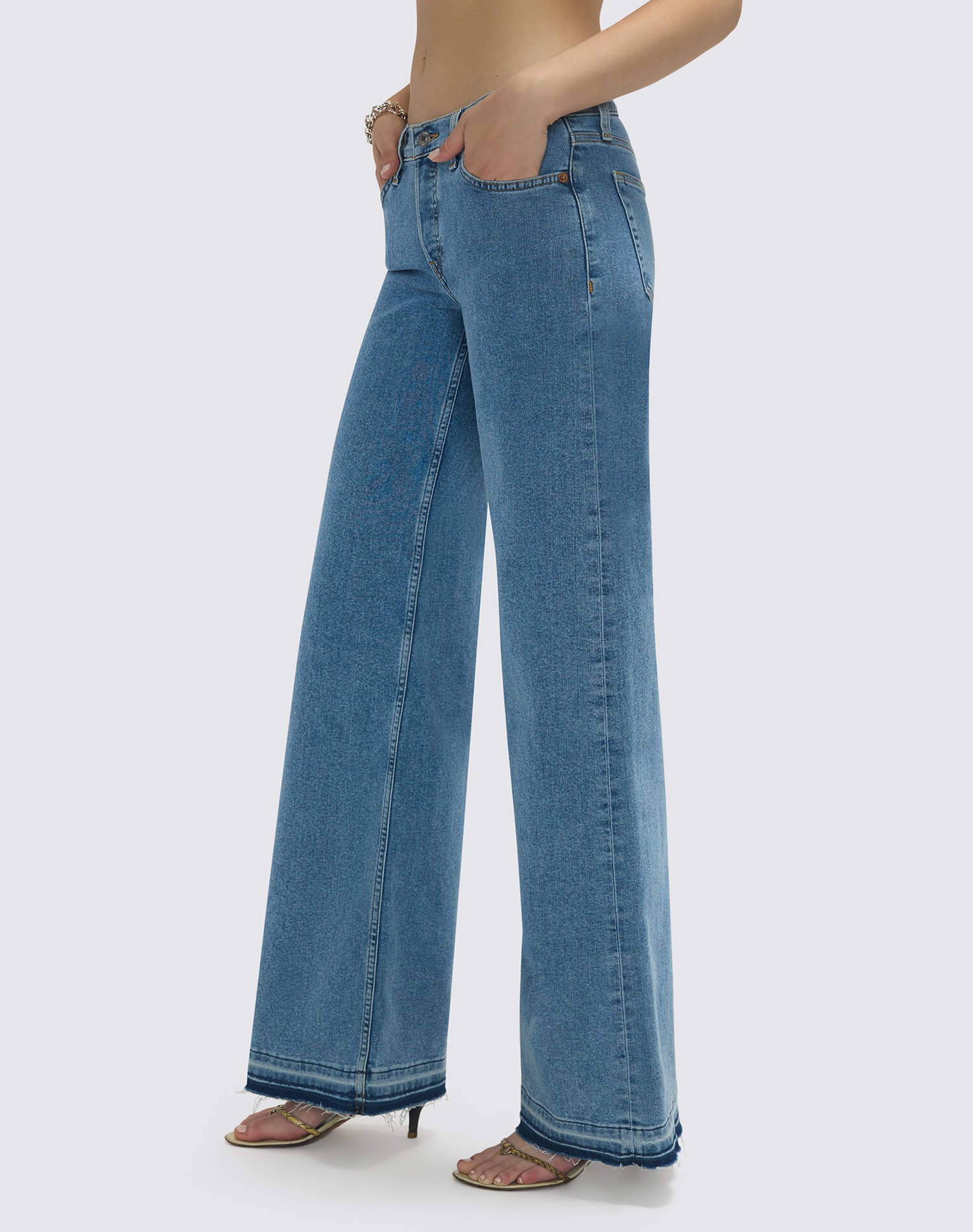 Womens | Comfort Stretch Mid Rise Wide Leg | Azulito