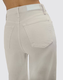 Womens | Comfort Stretch High Rise Wide Leg Crop | Pebble