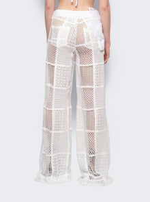 Women | Roberta Einer | Boyfriend Trousers With Flower Details | White