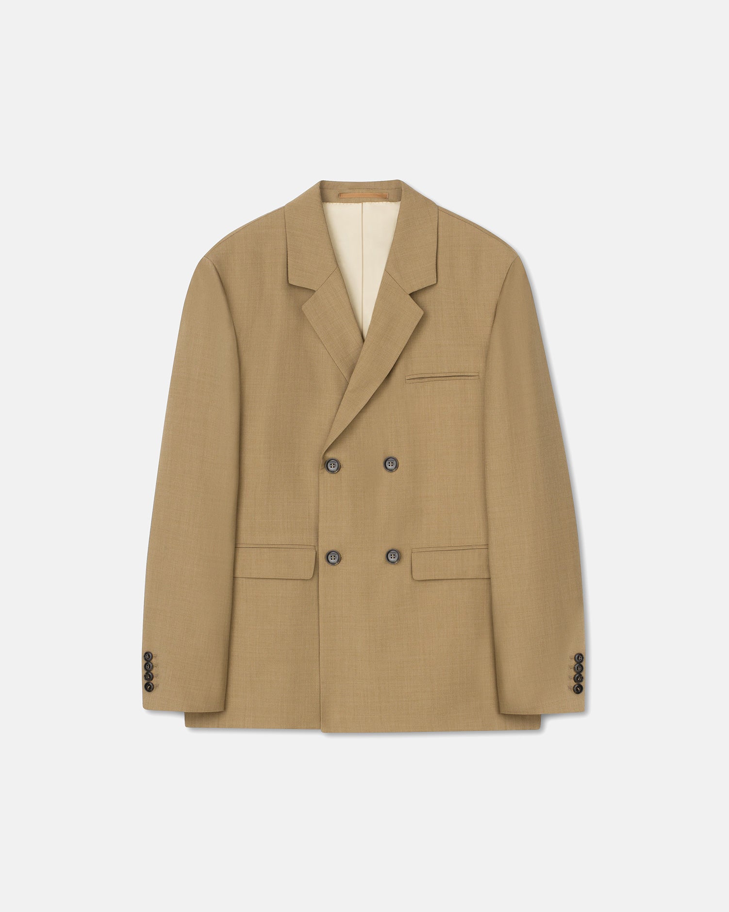 Renan  Ecovero Double Breasted Blazer | Taupe Melange