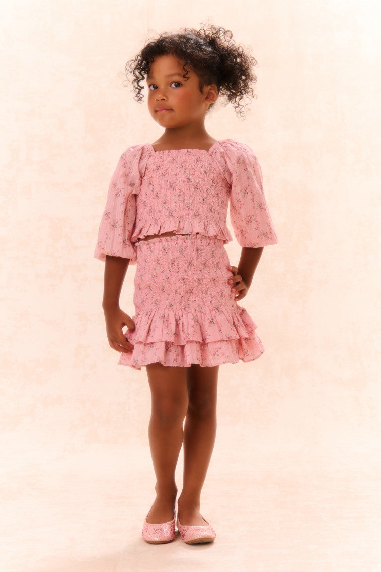 Girls Malva Cotton Top | Pink Dusk