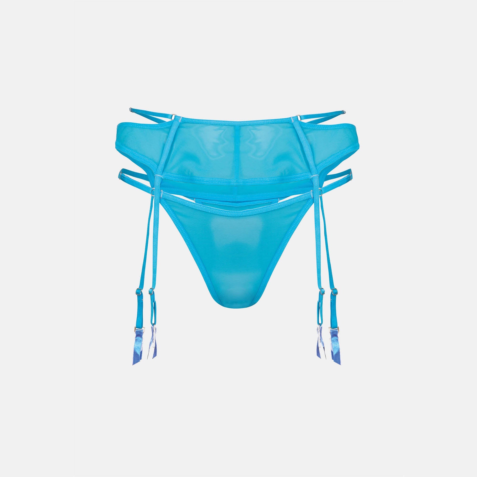 OW Collection REYNA Thong & Suspender Account 104 - Malibu Blue