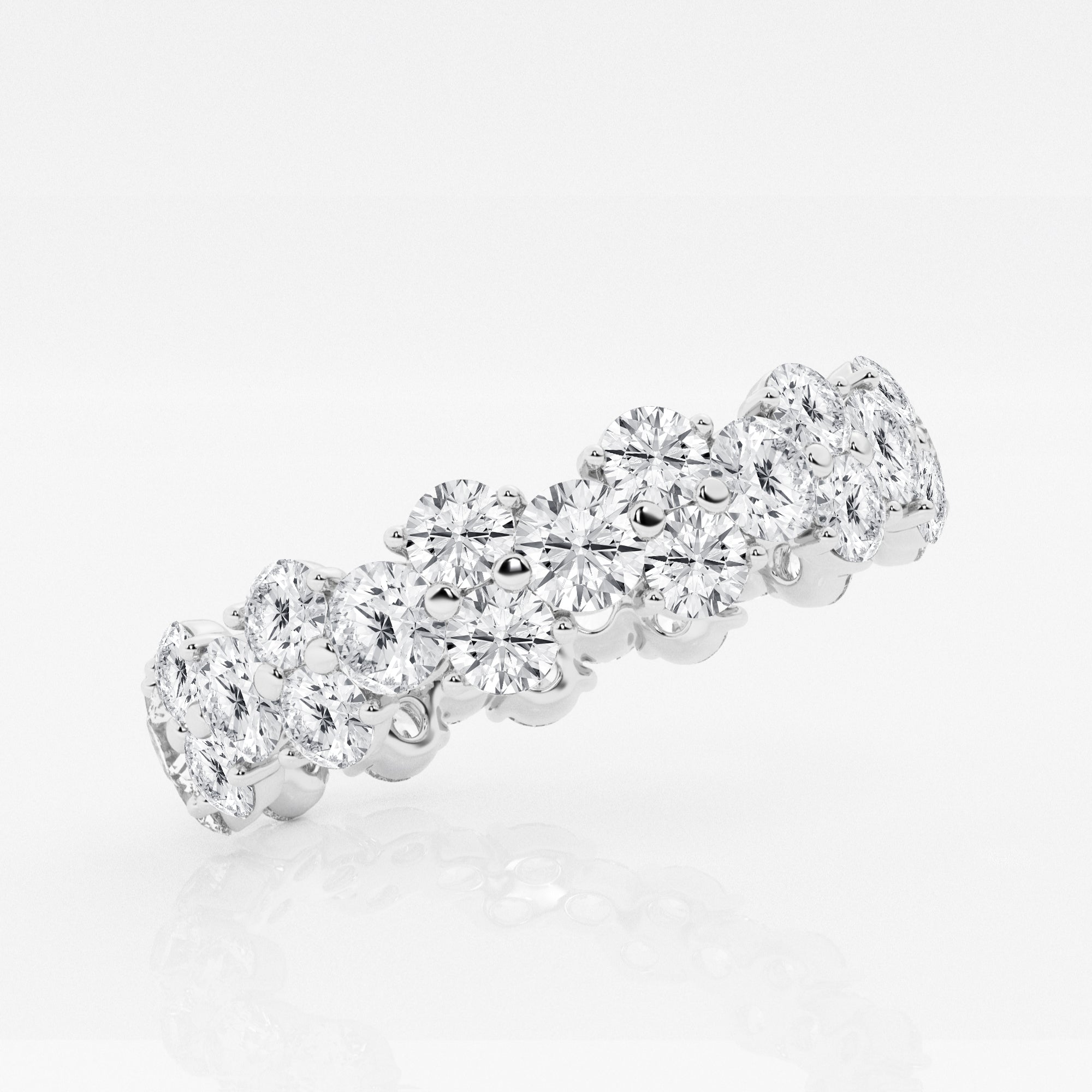 4.00 CT Round Lab-Grown Diamond | Eternity Band Ring | 14K White Gold | G Color | SI Clarity