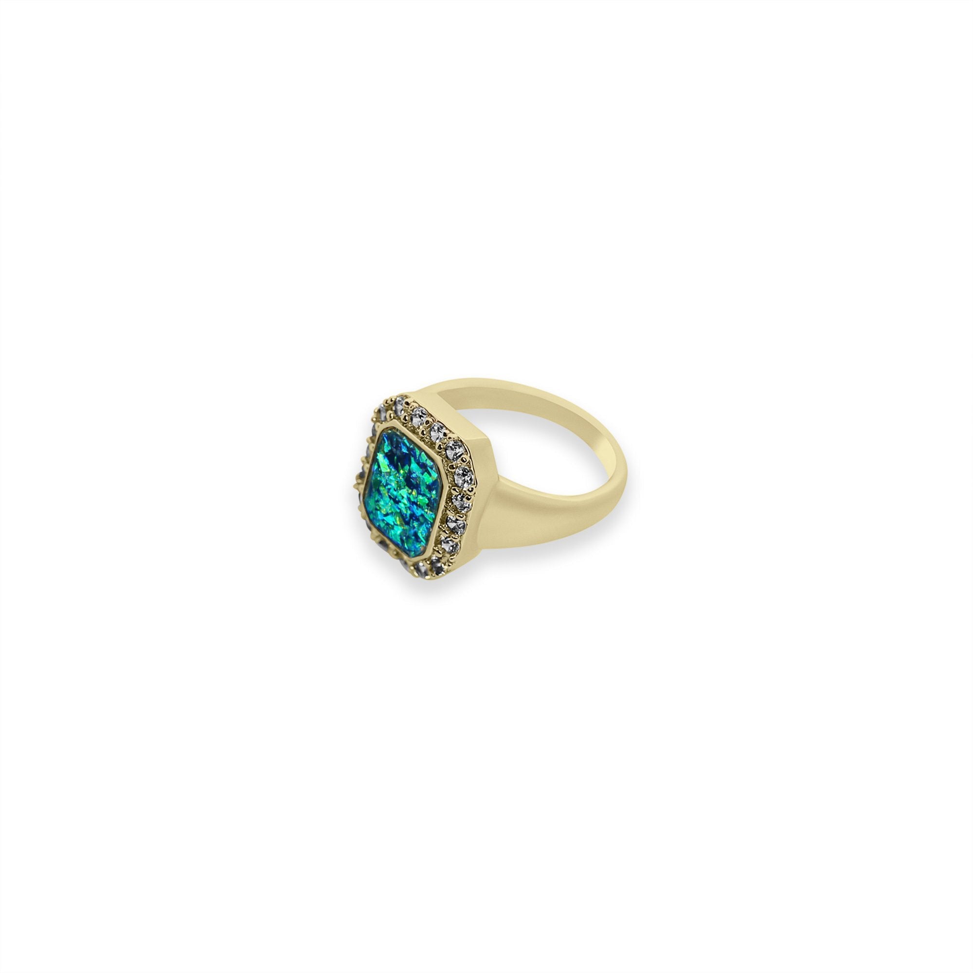 The Ice Tears Cocktail Ring Blue (Smith & Cult X Argento Vivo) | 14K Yellow Gold-Plated