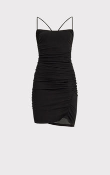 Ruched Jersey Mini Dress | Black