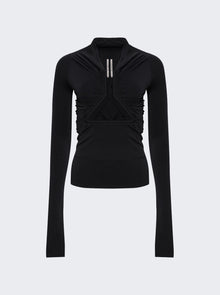 Women | Rick Owens | Jersey Long Sleeve Prong Top | Black