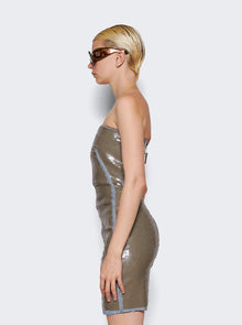 Women | Rick Owens | Embroidered Bustier Dress | Blue & Dust