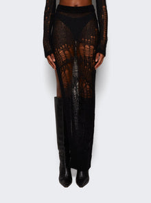 Women | Rick Owens | Spider Distressed Maxi Skirt | Black