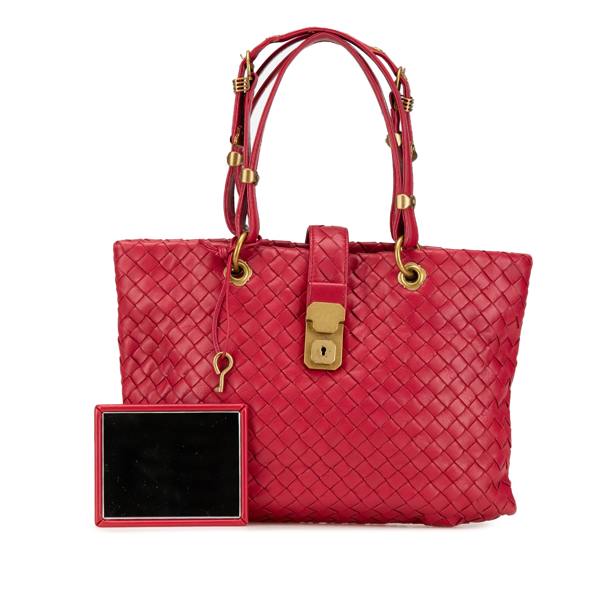 Bottega Veneta | Pre-Owned Small Nappa Intrecciato Capri | Red