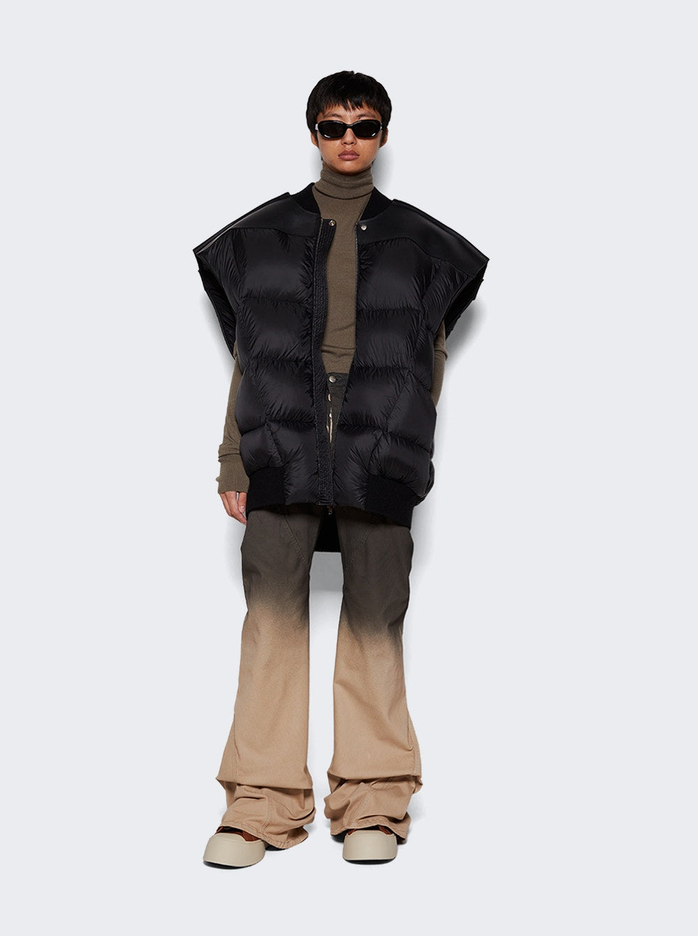 Men | Rick Owens | Padded Leather Jumbo Flight Vest | Black