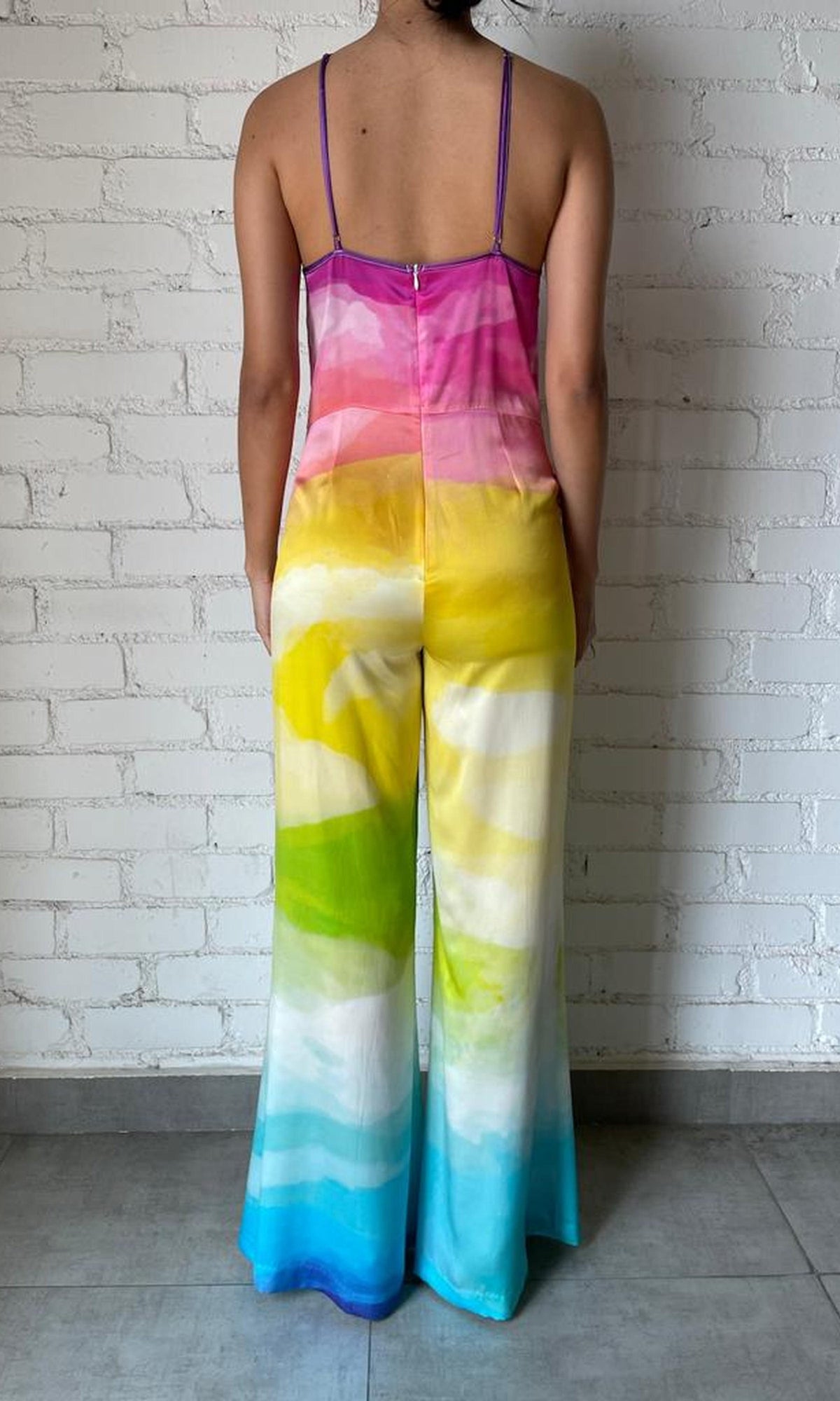 Rococo Sand | Aimee Charmeuse Silk Jumpsuit | Multicolour