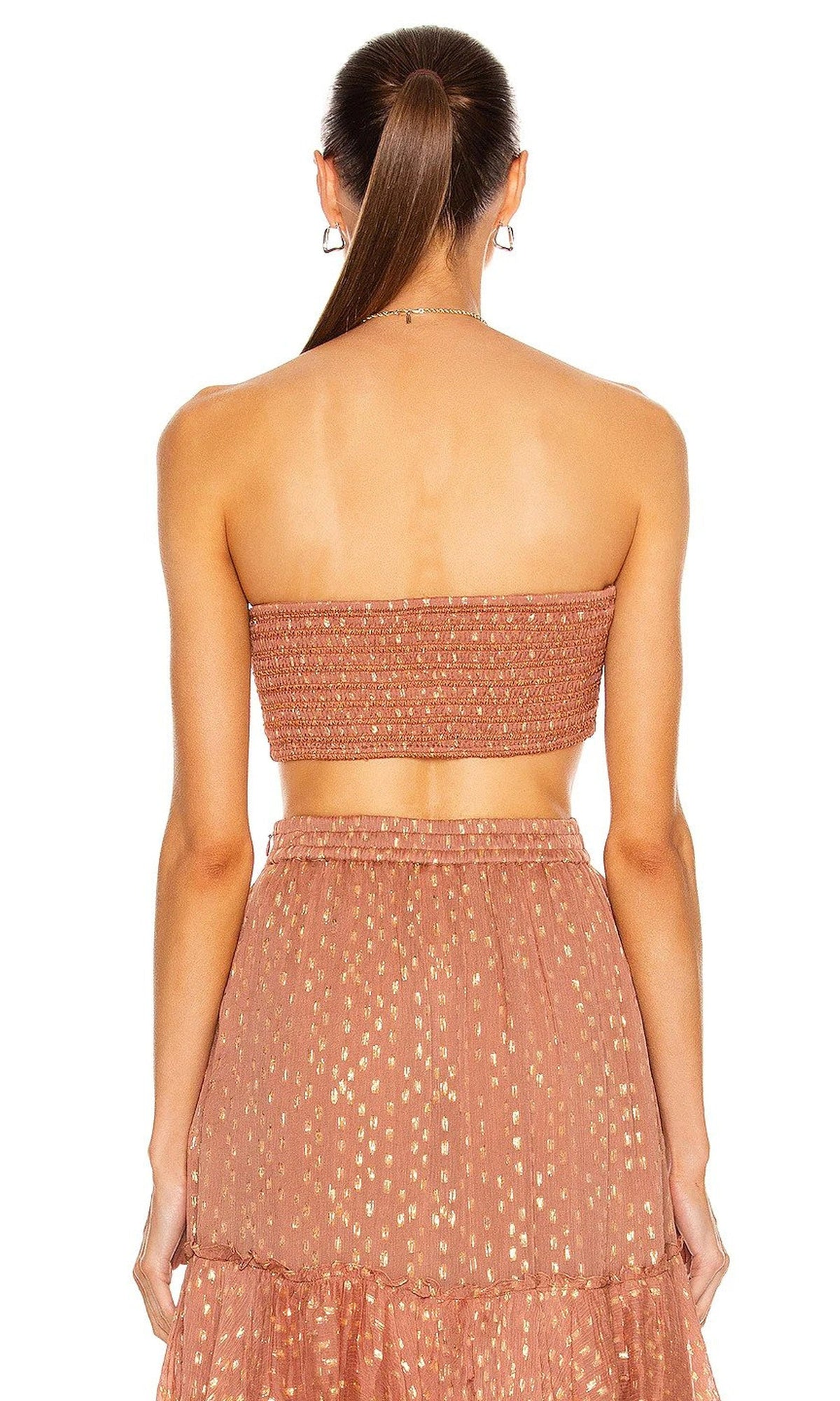 Womens | Aine Viscose Georgette Dobby Bandeau | Brown