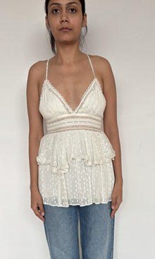 Rococo Sand | Aria Viscose Georgette Dobby Top | White