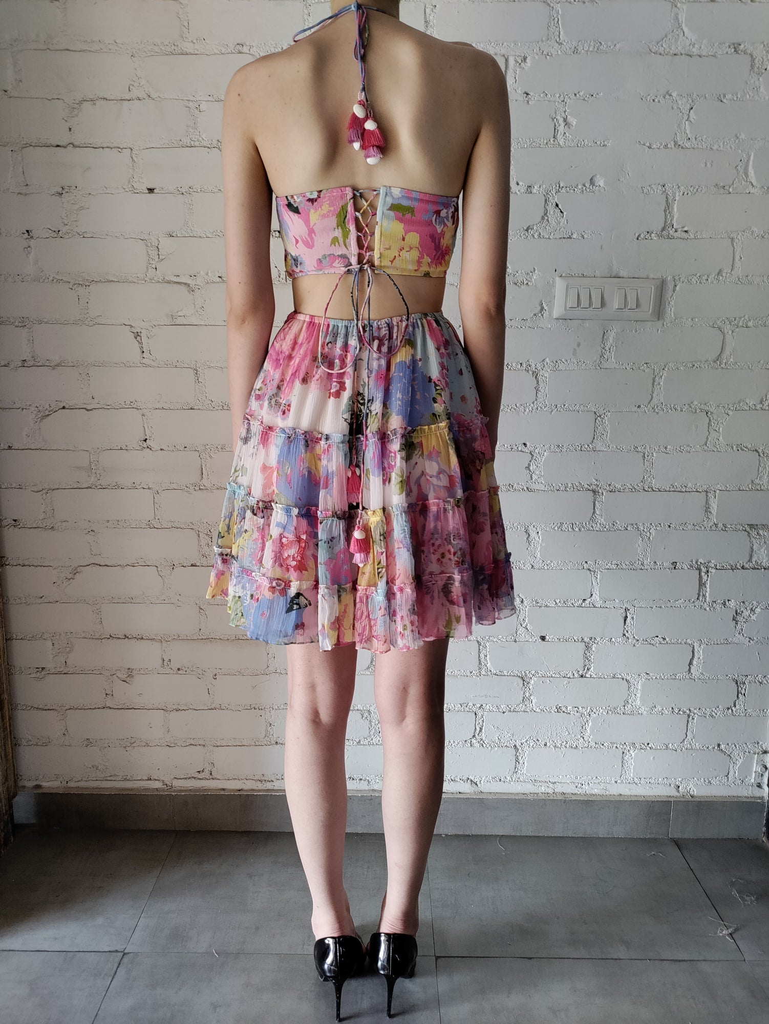 Short Dress | Pink/Powder Blue