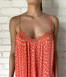 Pleated Maxi Dress | Orange/Pink Ombre