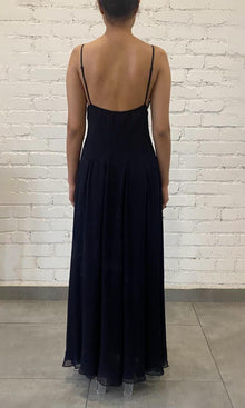 Rococo Sand | Bryn Viscose Chiffon Long Dress | Black