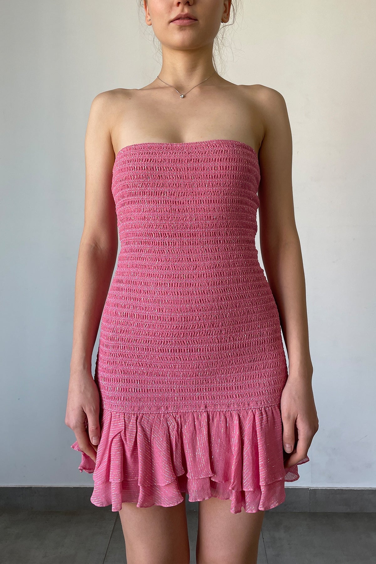 Bandeau Short Dress | Pink