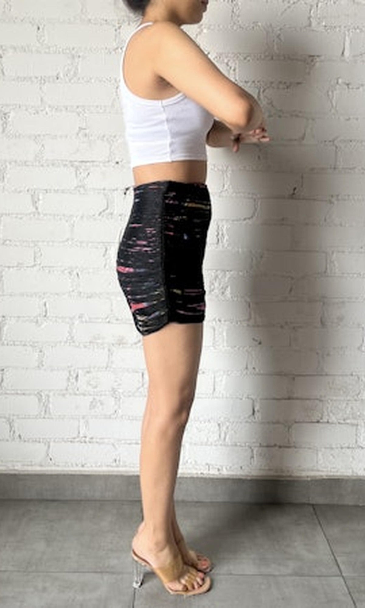 Womens | Chris Nylon Powermesh Short Skirt | Multi Color