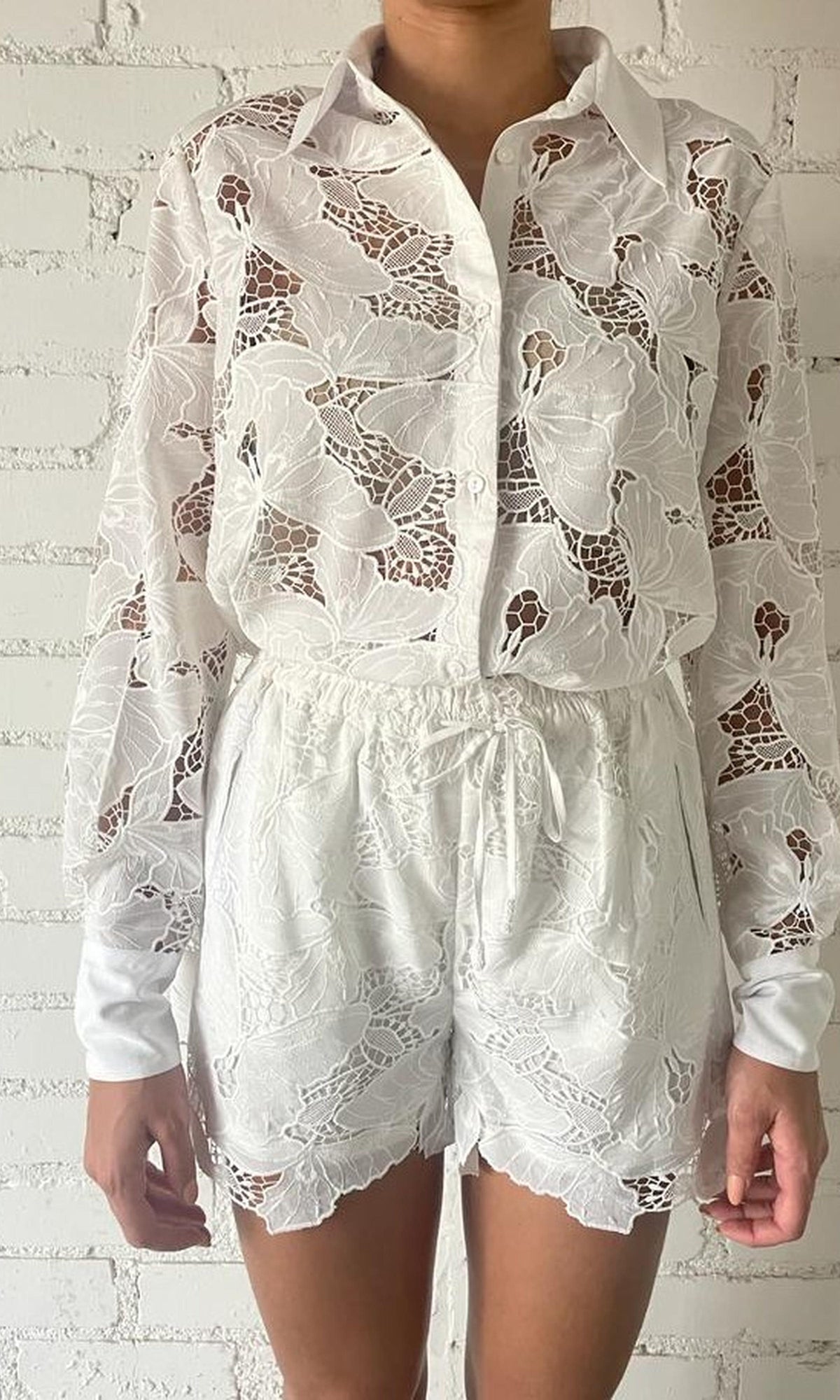 Womens | Coco Chemical Lace Lace Shirt | White