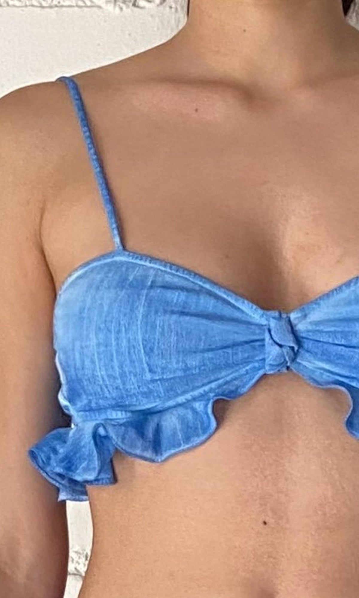 Womens | Cole Viscose Cotton Georgette Bandeau | Blue