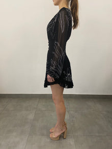 Dream V-Neck Long Sleeve Short Dress | Black