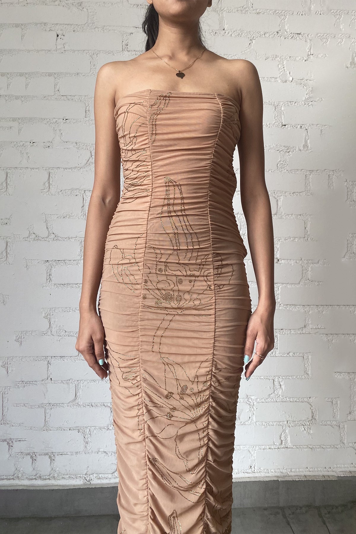 Maxi Tube Strapless Dress | Nude