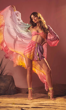 Rococo Sand | Evie Tanish Crepe Bandeau | Rainbow