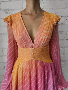 Evie V-Neck Long Sleeve Short Dress | Rainbow