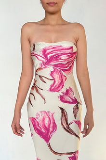 Long Dress | White/Pink