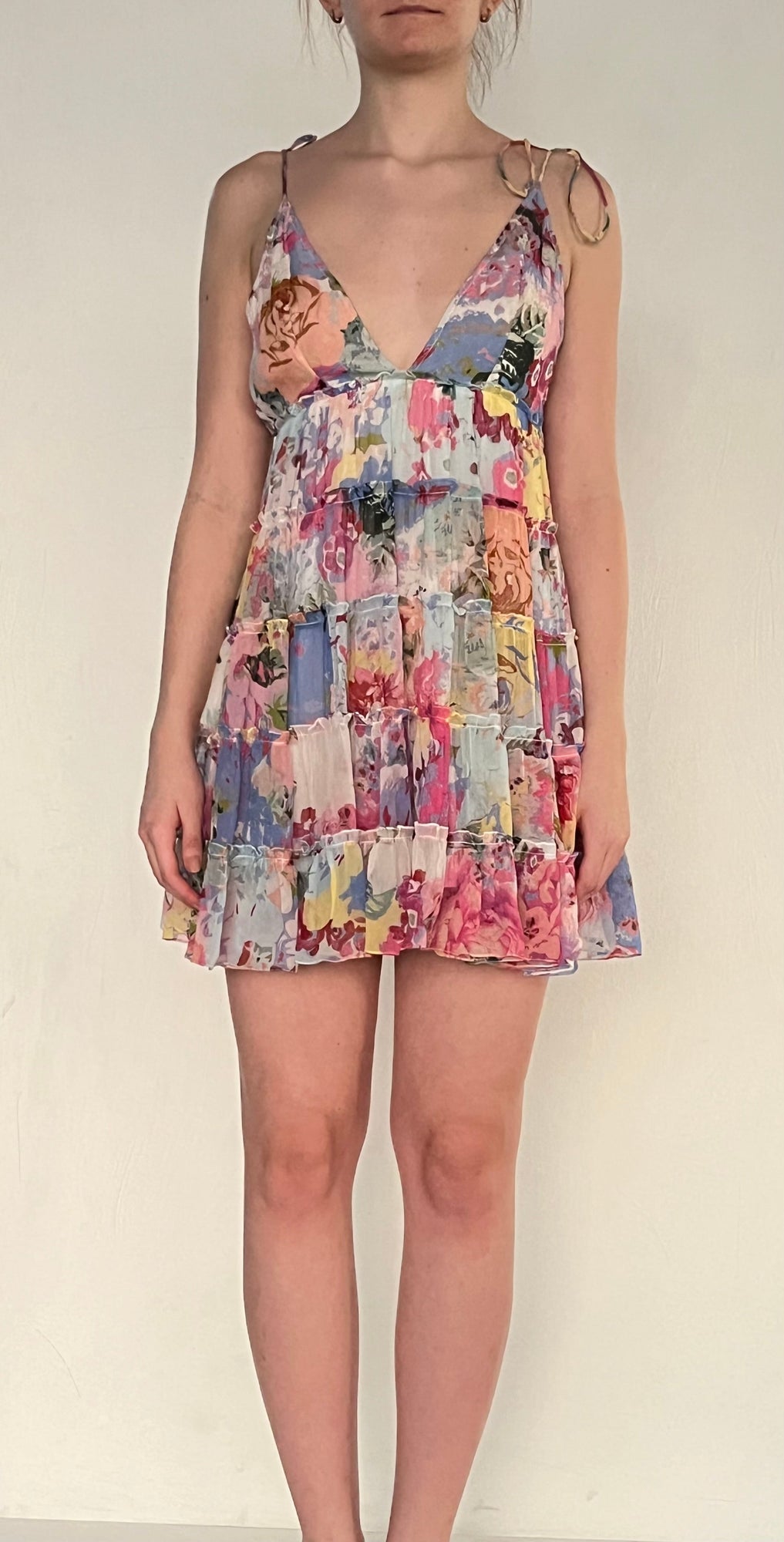 V-Neck Short Dress | Multi