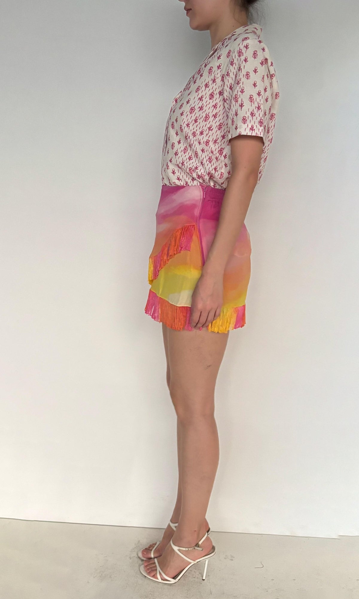 Rococo Sand | Inv Viscose Crepe Short Skirt | Multi