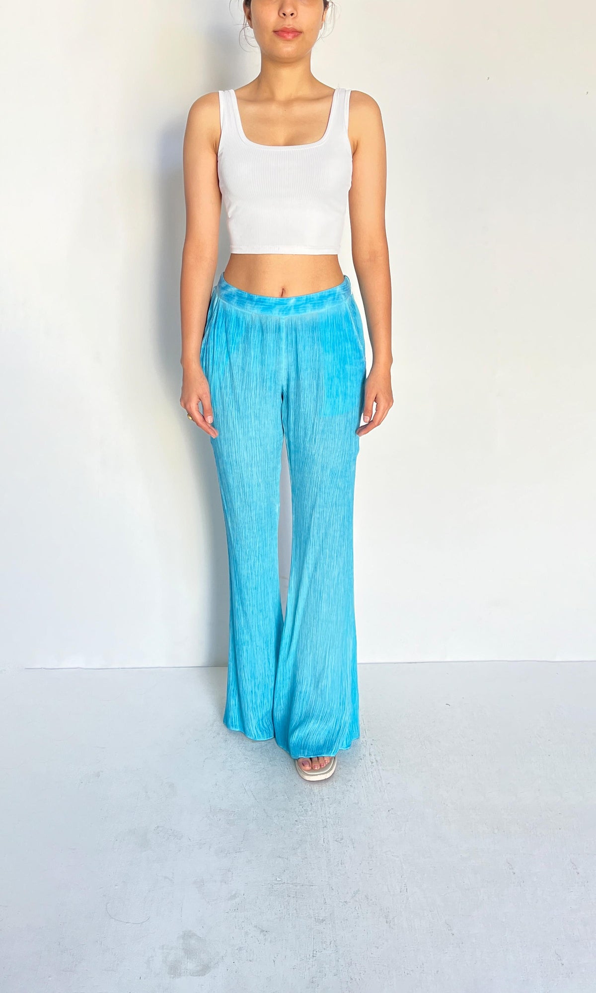 Womens | Inv Viscose Cotton Georgtte Pants | Blue