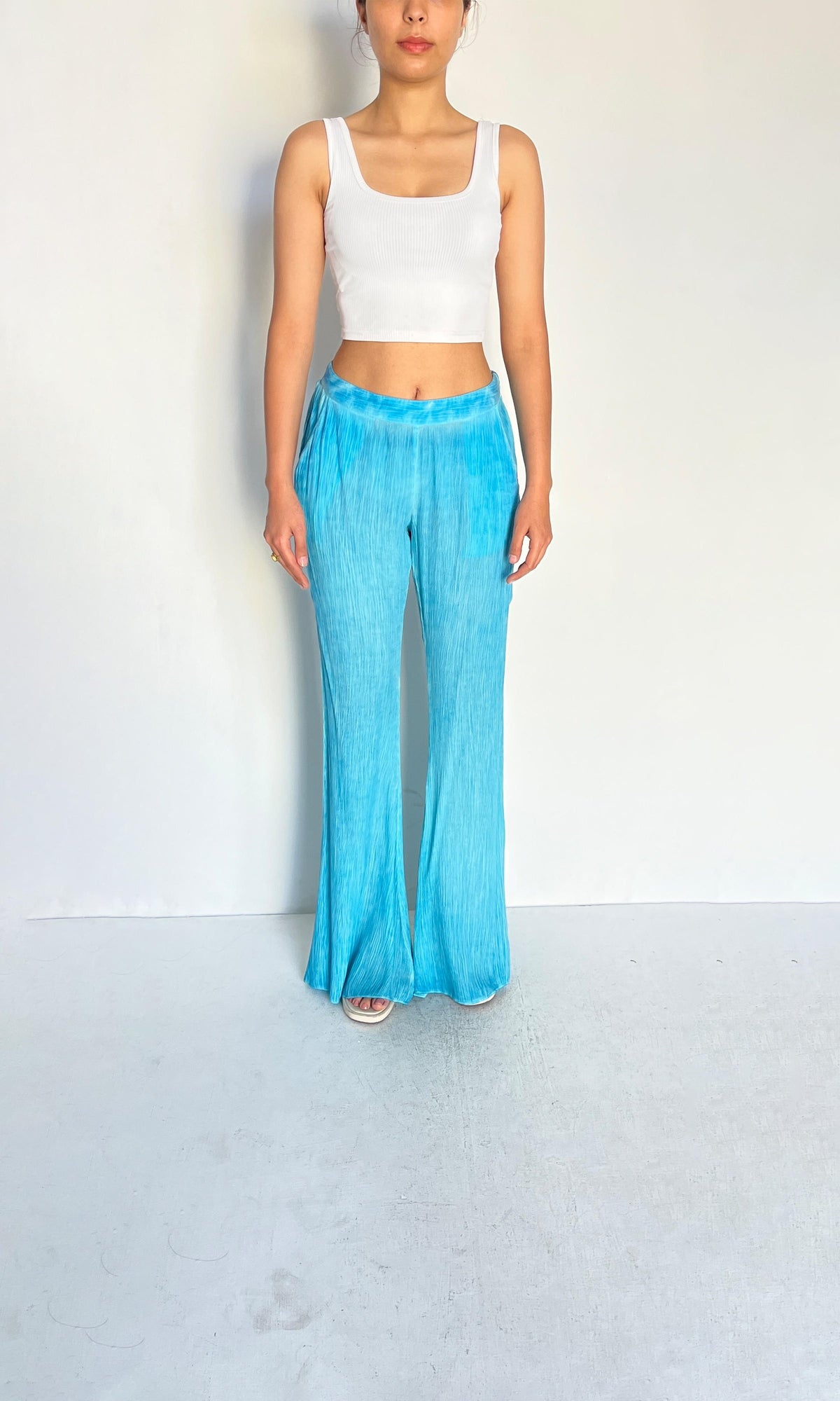 Womens | Inv Viscose Cotton Georgtte Pants | Blue